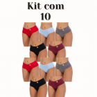 Kit 10 Calcinhas Com Lateral Dupla