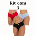 Kit 3 Calcinhas Com Lateral Dupla