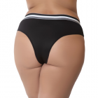 Calcinha Plus Size Tricolor Cintura Alta Tanga Cós Alto Forro 100% Algodão Lingerie Feminina