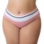 Calcinha Plus Size Tricolor Cintura Alta Tanga Cós Alto Forro 100% Algodão Lingerie Feminina